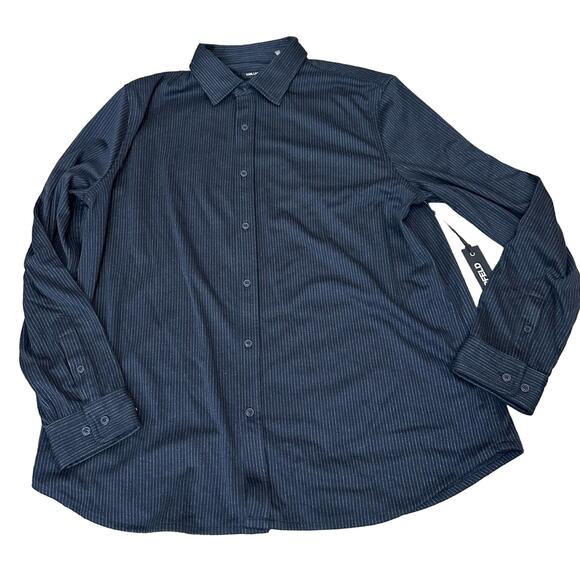 Karl Lagerfeld Men's Brushed Stripe Button-Down Shirt Size Large New with tags - Picture 1 of 4